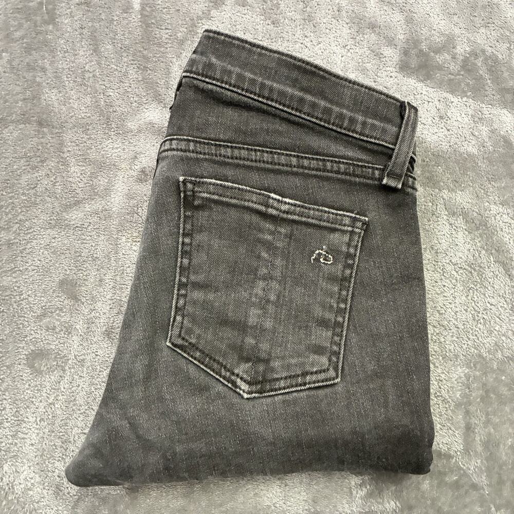 Rag & Bone Jeans Womens 27 Black Skinny Moto Distressed Zippered Leg - Picture 12 of 13